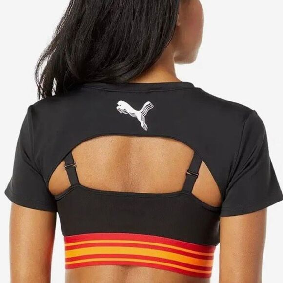 NEW Puma High Court Ora Mesh bra Top Size XS black - Picture 2 of 11